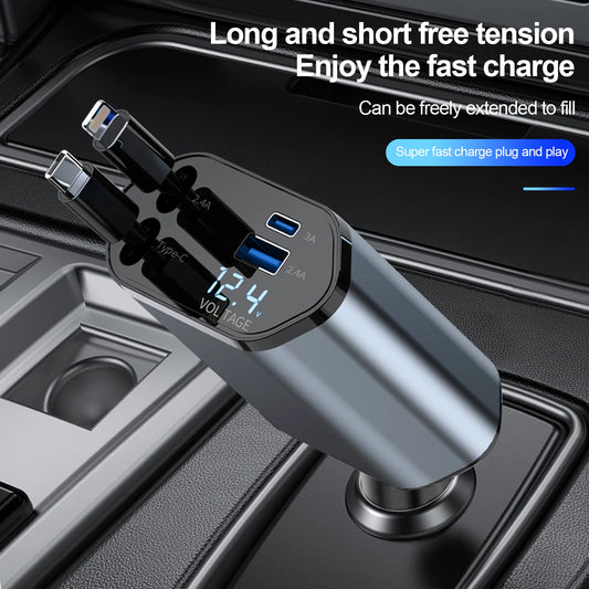 4 in 1 Retractable Car Charger