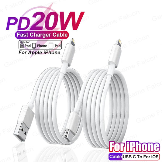 For Apple 20W PD Charger Cable For iPhone 14 13 12 11 Pro Max X XS XR 8 Plus USB Type C To L Fast Charging Data Line Accessories