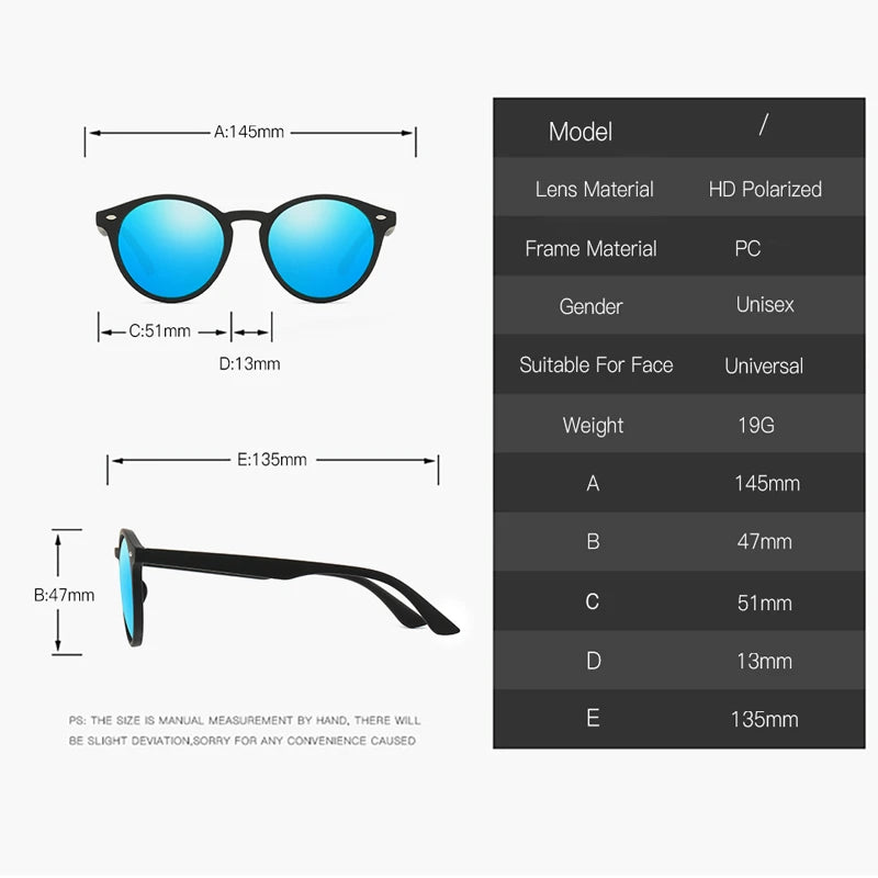 LZQLY Fashion Round Polarized Sunglasses